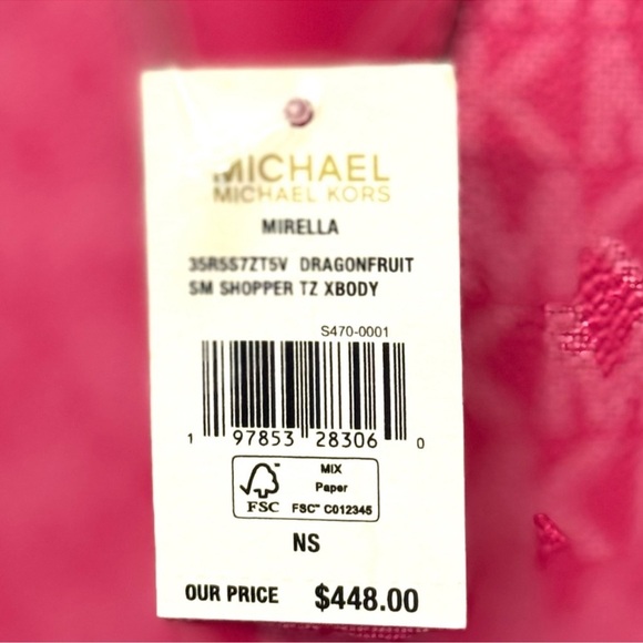 Michael Kors Mirella Small Signature Logo Crossbody Bag Dragonfruit - Picture 7 of 7